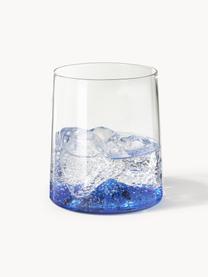 Szklanka ze szkła dmuchanego Hadley, 4 szt., Szkło borokrzemowe, Transparentny, niebieski, Ø 9 x W 10 cm, 400 ml