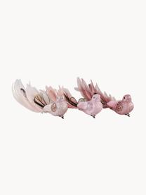 Set di 6 ciondoli decorativi Stola, Plastica, piume, paillettes, Tonalità rosa, Larg. 22 x Alt. 6 cm