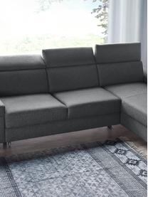 Sofa narożna z funkcją spania Espace, Tapicerka: 100% aksamit poliestrowy, Nogi: metal lakierowany, Ciemny szary, S 257 x G 182 cm