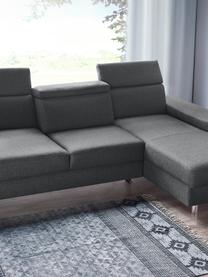 Sofa narożna z funkcją spania Espace, Tapicerka: 100% aksamit poliestrowy, Nogi: metal lakierowany, Ciemny szary, S 257 x G 182 cm