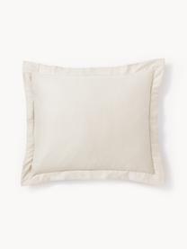 Baumwollsatin-Kopfkissenbezug Margot mit Blumen-Print, Webart: Satin Fadendichte 210 TC,, Off-White, Hellbeige, B 40 x L 80 cm