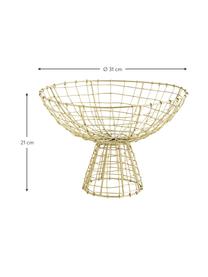 Kovový skladovací koš s podstavou Ori, Kovový drát s práškovým nástřikem, Zlatá, Ø 31 cm, V 21 cm