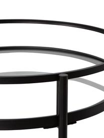 Camarera redonda de vidrio Zora, Estructura: metal con pintura en polv, Bandejas: cristal, Negro, Ø 50 x Al 79 cm