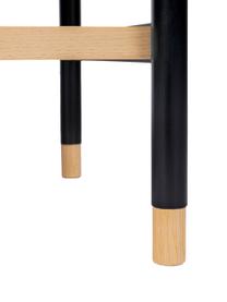 Wandrek Jugend van eikenhout en metaal, Frame: gecoat metaal, Plank: eikenhout, Zwart, lichtbruin, B 90  x H 180 cm
