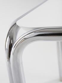 Tavolino Dyton, Gambe: acciaio cromato, Bianco, cromato, Larg. 45 x Alt. 35 cm