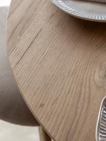 Mesa de comedor redonda de madera de roble Hatfield, Ø 110 cm, Tablero: madera de caucho con chap, Patas: tablero de fibras de dens, Madera de roble, Ø 110 cm