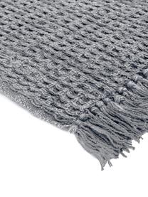 Plaid a nido d'ape Waffle, 100% cotone, Antracite, Larg. 130 x Lung. 170 cm