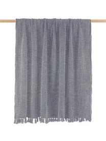 Plaid a nido d'ape Waffle, 100% cotone, Antracite, Larg. 130 x Lung. 170 cm