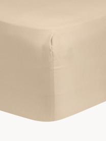 Boxspring-Spannbettlaken Comfort, Baumwollsatin, Webart: Satin Fadendichte 300 TC,, Beige, B 140 x L 200 cm, H 35 cm