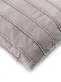 Housse de coussin en velours Lola, Velours (100 % polyester), Gris clair, larg. 40 x long. 40 cm