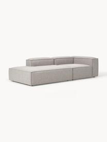 Chaise longue componibile in bouclé Lennon, Rivestimento: bouclé (100% poliestere) , Struttura: legno di pino massiccio, , Piedini: plastica Questo prodotto , Bouclé taupe, Larg. 269 x Prof. 119 cm, schienale a destra