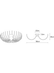 Lampa sufitowa z metalu Aspendos, Biały, odcienie mosiądzu, Ø 56 x W 16 cm