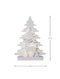 Beleuchtete Weihnachtsdeko Grandy mit Timerfunktion, Holz, Holz, weiß lackiert, B 29 x H 41 cm