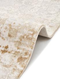 Petit tapis vintage à franges chatoyant Cordoba, Tons beiges, larg. 240 x long. 340 cm (taille XL)