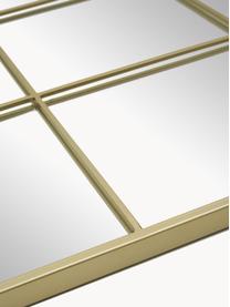 Eckiger Wandspiegel Clarita in Fensteroptik, Rahmen: Metall, beschichtet, Rückseite: Mitteldichte Holzfaserpla, Spiegelfläche: Spiegelglas, Goldfarben, B 70 x H 70 cm
