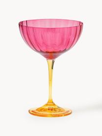 Champagnergläser Jazzy, 2 Stück, Glas, Pink, Orange, transparent, Ø 11 x H 16 cm, 210 ml