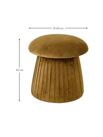 Pouf imbottito in velluto Roberta, Rivestimento: velluto (poliestere) Con , Struttura: pannello MDF (fibra a med, Velluto giallo ocra, Ø 44 x Alt. 45 cm