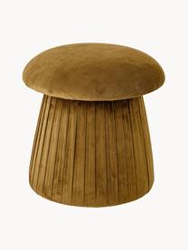 Pouf in velluto Roberta, Rivestimento: velluto (poliestere) Con , Struttura: pannello MDF (fibra a med, Velluto giallo ocra, Ø 44 x Alt. 45 cm