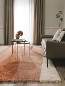 Tapis shaggy Louise, 100 % polypropylène, Blanc cassé, noir, nougat, terracotta, larg. 140 x long. 200 cm (taille S)