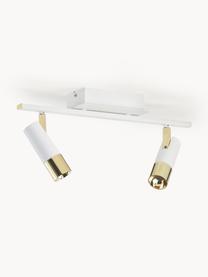 LED-Deckenstrahler Bobby, Baldachin: Metall, pulverbeschichtet, Weiss, Goldfarben, B 47 x H 13 cm