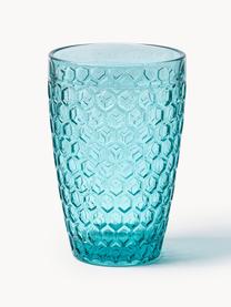 Vasos de colores con relive Geometrie, 6 uds., Vidrio, Multicolor, Ø 8 x Al 13 cm, 380 ml