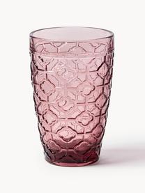 Vasos de colores con relive Geometrie, 6 uds., Vidrio, Multicolor, Ø 8 x Al 13 cm, 380 ml