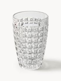 Set di 6 bicchieri acqua con motivo in rilievo Geometrie, Vetro, Multicolore, Ø 8 x Alt. 13 cm, 380 ml