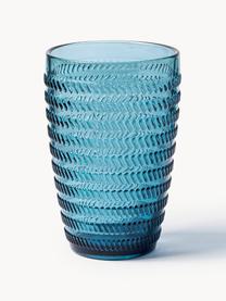 Wassergläser Geometrie mit Strukturmuster, 6er-Set, Glas, Bunt, Ø 8 x H 13 cm, 380 ml