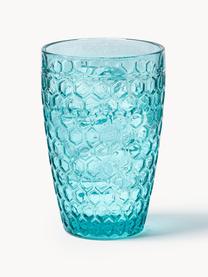 Waterglazen Geometrie met structuurpatroon, set van 6, Glas, Meerkleurig, Ø 8 x H 13 cm, 380 ml
