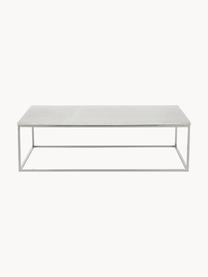 Grande table basse en marbre Alys, Blanc, marbré, argenté, larg. 120 x prof. 75 cm