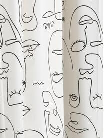 Duschvorhang Mind mit One Line Zeichnung, 100% Kunststoff (PEVA), Schwarz, Weiss, B 180 x L 200 cm