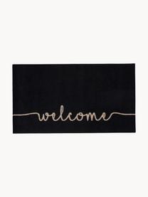 Polyamidová rohožka Welcome, Čierna, svetlobéžová, Š 45 x D 75 cm