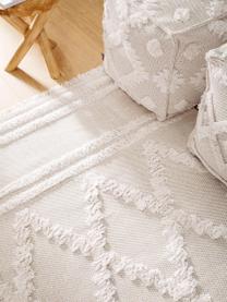 Tappeto in cotone lavabile con motivo a rilievo Oslo Dimonds, 100% cotone, Bianco crema, beige, Larg. 190 x Lung. 280 cm
