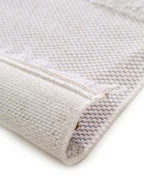 Waschbarer Boho Baumwollteppich Oslo Diamonds mit Hoch-Tief-Muster, 100% Baumwolle, Cremeweiß, Beige, B 190 x L 280 cm (Größe M)