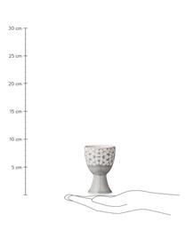 Eierbecher Abella in Grau/Weiss mit Strukturmuster, 2 Stück, Keramik, Grau, Weiss, Ø 5 x H 8 cm