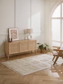 Tappeto in lana beige taftato a mano con effetto alto-basso Anica, Bianco crema, Larg. 80 x Lung. 150 cm (taglia XS)