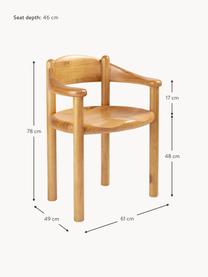 Židle s područkami z borovicového dřeva Daumiller, Borovicové dřevo, olejované, Borovicové dřevo, olejované, Š 61 cm, V 49 cm