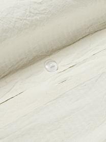 Housse de couette en tissu gaufré Clemente, Vert olive, blanc cassé, larg. 200 x long. 200 cm