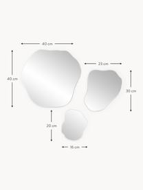 Frameloze wandspiegelset Lia in organische vorm, set van 3, Zilverkleurig, Set met verschillende formaten