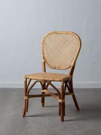 Silla de ratán Laia, Ratán con tejido de polipiel, Beige, An 61 x F 47 cm