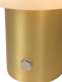 Kleine Dimmbare Tischlampe Timon mit Touch-Funktion, Lampenschirm: Opalglas, Lampenfuß: Metall, Schalter: Kunststoff, Opalweiß, Messingfarben, matt, Ø 18 x H 21 cm