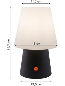 Mobiele outdoor LED-tafellamp No. 1, Kunststof (polyethyleen), Wit, antraciet, Ø 18 x H 29 cm