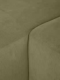 Cord-Ecksofa Melva (4-Sitzer), Bezug: Cord (92% Polyester, 8% P, Gestell: Massives Kiefernholz, FSC, Cord Olivgrün, B 319 x T 196 cm, Eckteil links
