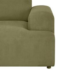 Cord-Ecksofa Melva (4-Sitzer), Bezug: Cord (92% Polyester, 8% P, Gestell: Massives Kiefernholz, FSC, Cord Olivgrün, B 319 x T 196 cm, Eckteil links