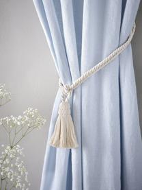 Cravatta per tende con nappina Manon 2 pz, 100% cotone, Bianco crema, Larg. 80 cm