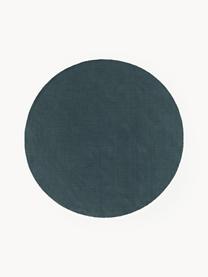 Tapis rond en coton tissé main Lora, Gris-bleu, Ø 120 cm (taille S)