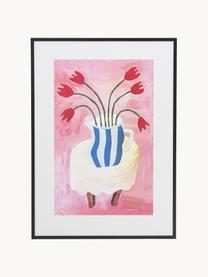 Plakat z ramą Camelia, Brudny różowy, wielobarwny, S 52 x W 72 cm