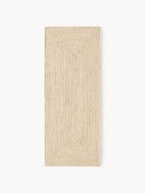 Handgefertigter Jute-Läufer Sharmila, 100 % Jute, Off White, B 80 x L 200 cm