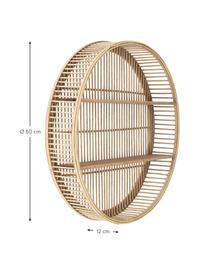 Rundes Bambus-Wandregal Bentra, Rahmen: Bambus, Rattan, Bambus, Ø 60 x T 12 cm