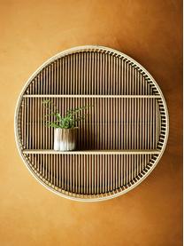 Rundes Bambus-Wandregal Bentra, Rahmen: Bambus, Rattan, Beige, Ø 60 x T 12 cm
